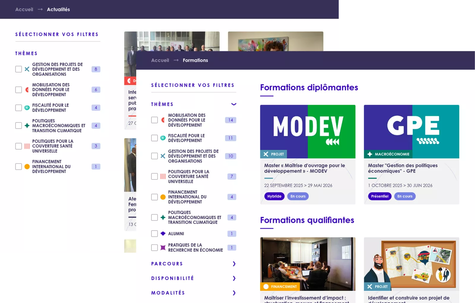 Plateforme de gestion de candidatures et intégration LMS : IHEDD